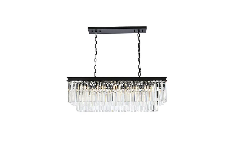 Elegant Sydney 12 Light Matte Black Chandelier Clear Royal Cut Crystal 1202D40MB/RC