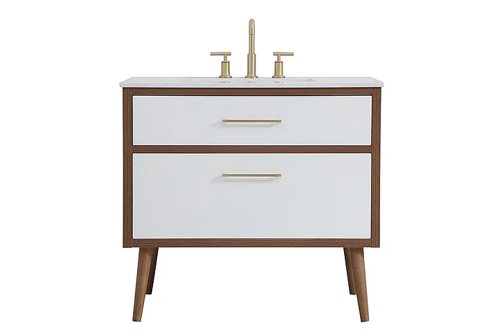 Elegant 36 In. Bathroom Vanity in White VF41036WH CLOSEOUT