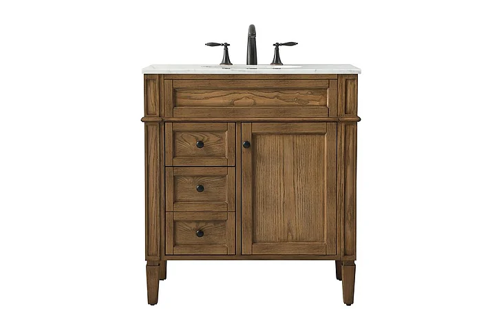 Elegant 32 In. Single Bathroom Vanity in Driftwood VF12532DW