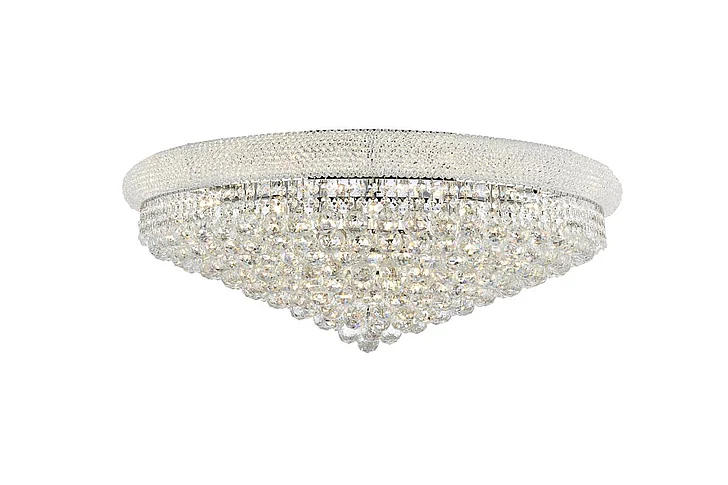 Elegant Primo 20 Light Chrome Flush Mount Clear Royal Cut Crystal V1800F36C/RC