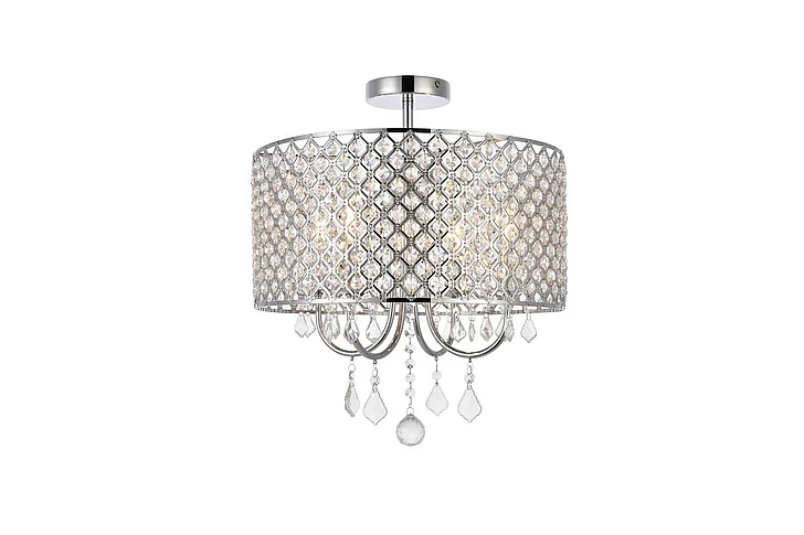 Elegant Elise 17 In. Flush Mount in Chrome LD710F17C CLOSEOUT