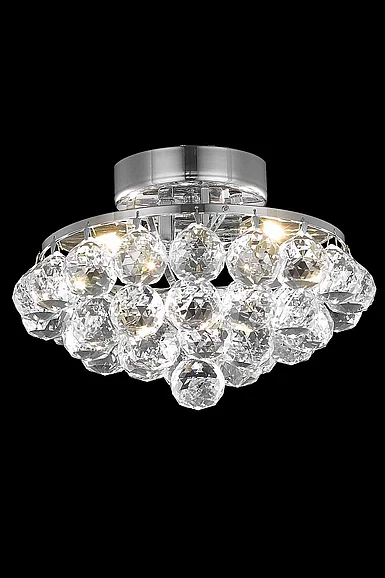 Elegant Corona 3 Light Chrome Flush Mount Clear Royal Cut Crystal V9805F10C/RC