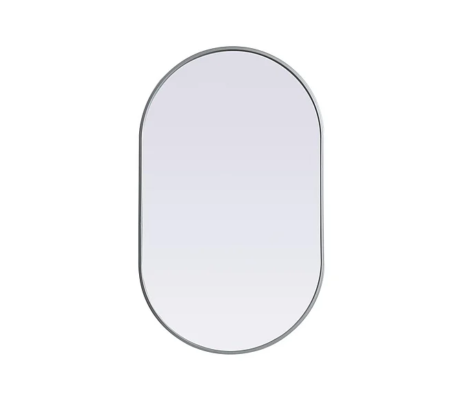 Elegant Metal Frame Oval Mirror 24X40 In. in Silver MR2A2440SIL