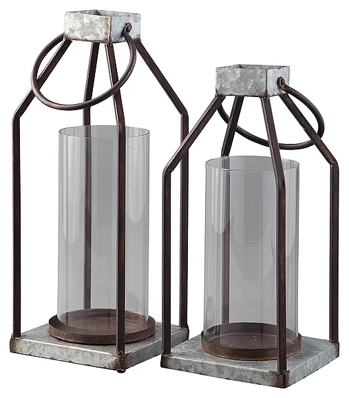 Diedrick Lantern Set in Gray/Black A2000346 FedEx/UPS PROMO