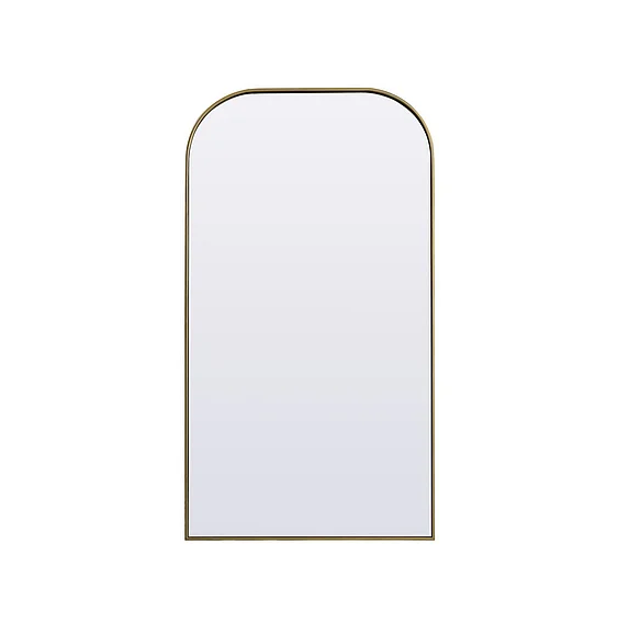 Elegant Metal Frame Arch Full Length Mirror 35X66 In. in Brass MR1FL3566BRS