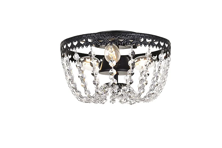 Elegant Kylie 10 In. Flush Mount in Black 1112F10BK