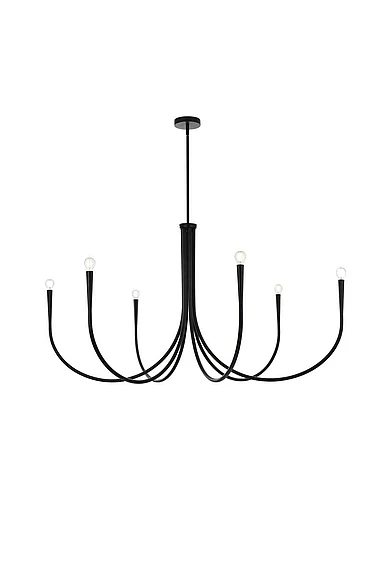 Elegant Layne 50 In. Chandelier in Black LD722D50BK