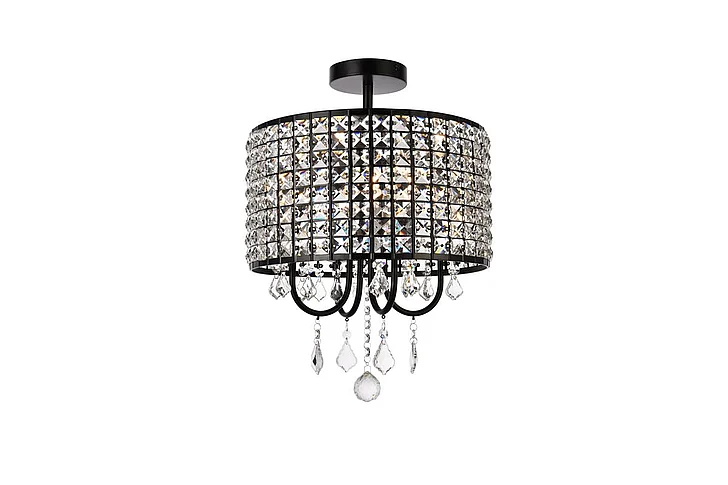 Elegant Elise 14 In. Flush Mount in Black LD712F14BK CLOSEOUT