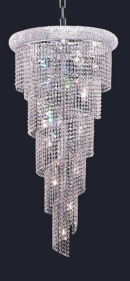 Elegant Spiral 18 Light Chrome Chandelier Clear Royal Cut Crystal V1801SR22C/RC