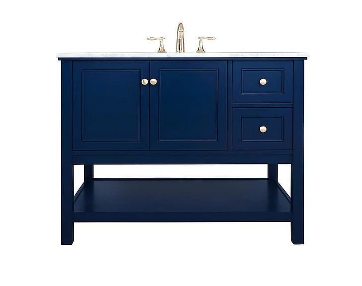 Elegant 42 In. Single Bathroom Vanity in Blue VF27042BL