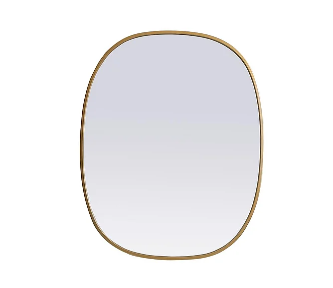 Elegant Metal Frame Oval Mirror 24X30 In. in Brass MR2B2430BRS