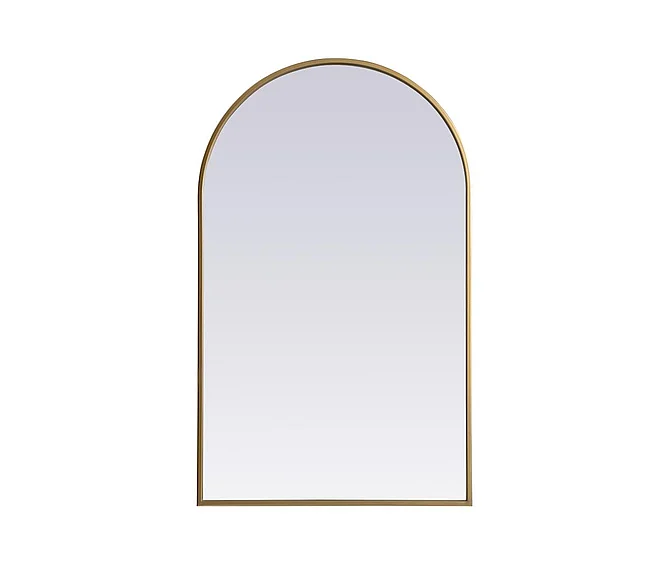Elegant Metal Frame Arch Mirror 22X36 In. in Brass MR1A2236BRS