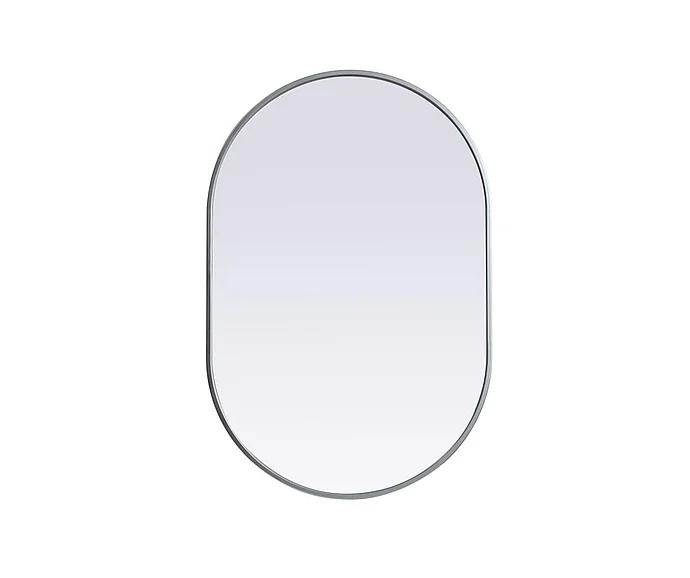 Elegant Metal Frame Oval Mirror 24X36 In. in Silver MR2A2436SIL