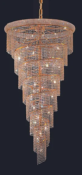 Elegant Spiral 26 Light Gold Chandelier Clear Royal Cut Crystal V1801SR36G/RC