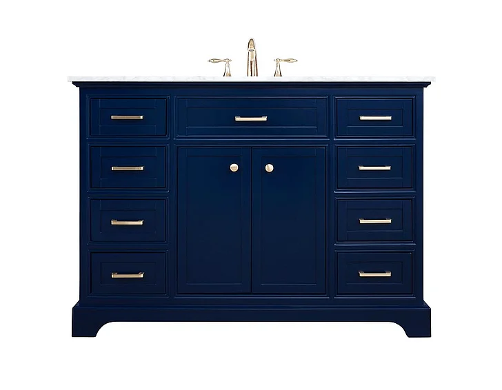 Elegant 48 In. Single Bathroom Vanity in Blue VF15048BL