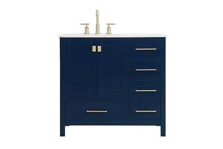 Elegant 36 In. Single Bathroom Vanity in Blue VF18836BL