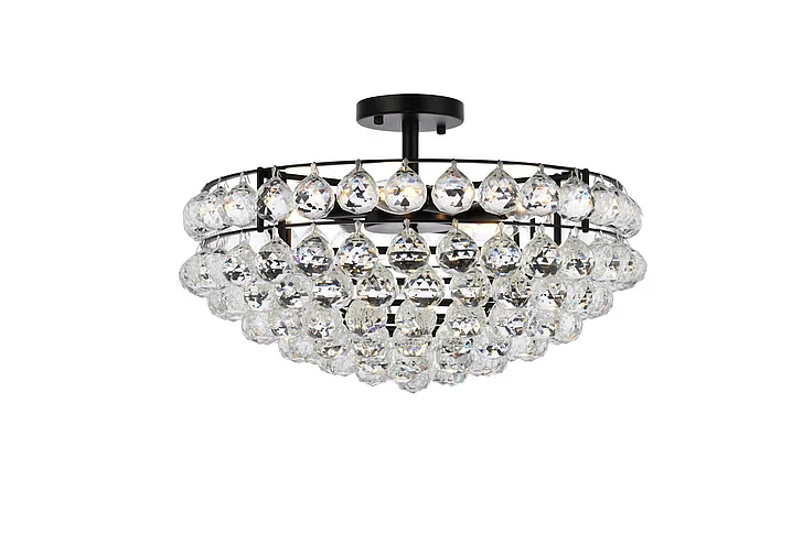 Elegant Savannah 20 In. Flush Mount in Black 1107F20BK CLOSEOUT
