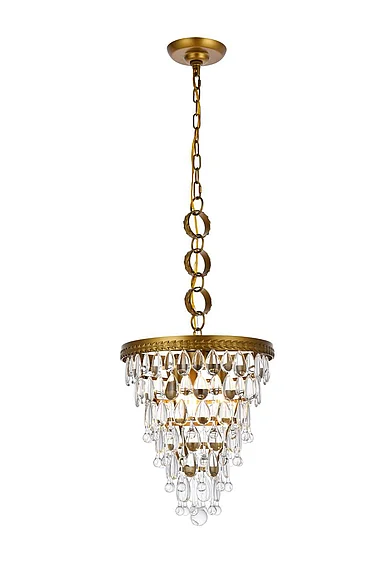 Elegant Nordic 3 Lights Brass Pendant 1219D13BR/RC