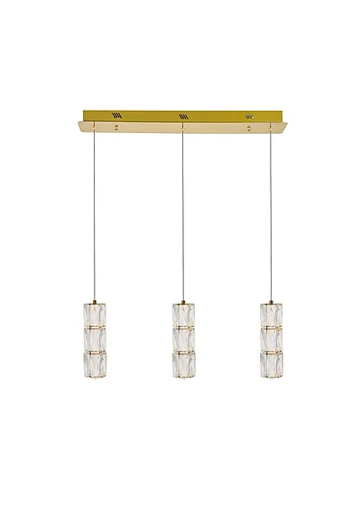 Elegant Polaris Led Light Gold Pendant Clear Royal Cut Crystal 3500D3G