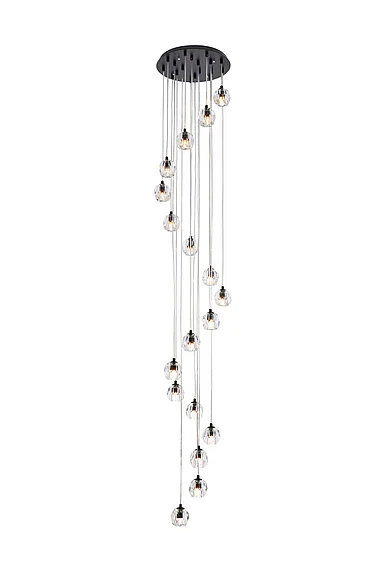 Elegant Eren 18 Lights Black Pendant 3505G15BK CLOSEOUT