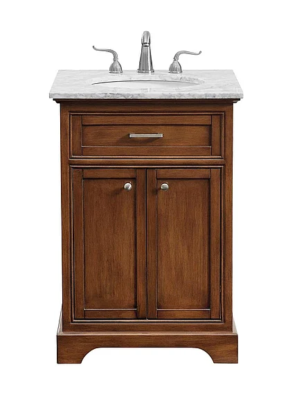 Elegant 24 In. Single Bathroom Vanity Set in Teak VF15024TK