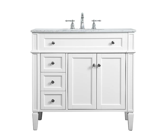 Elegant 36 In. Single Bathroom Vanity in White VF12536WH