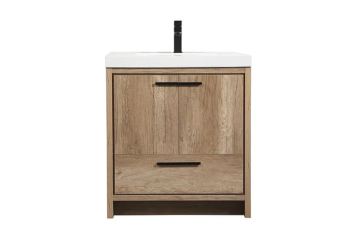 Elegant 30 In. Single Bathroom Vanity in Natural Oak VF46030NT