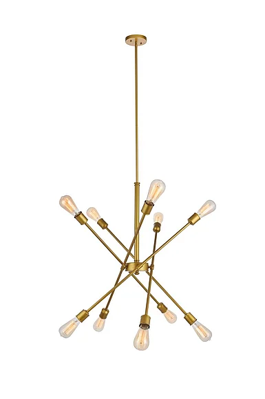 Elegant Axel 10 Lights Brass Pendant LD8019D28BR