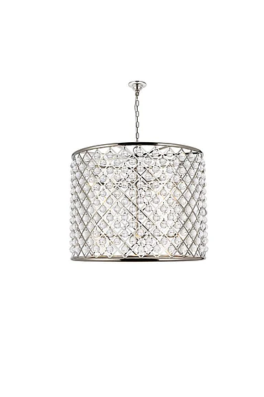 Elegant Madison 12 Light Polished Nickel Chandelier Clear Royal Cut Crystal 1204D35PN/RC