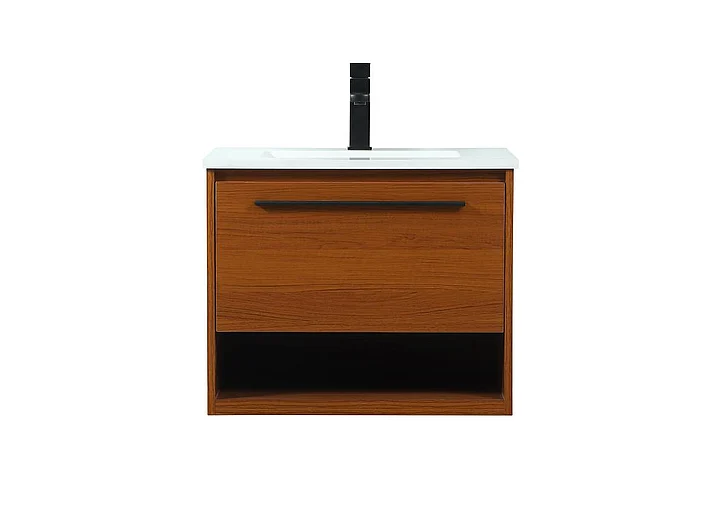 Elegant 24 In. Single Bathroom Vanity in Teak VF43524MTK