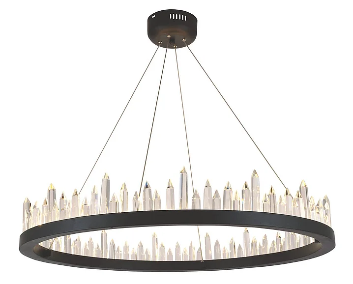 Elegant Malta 40 Light Satin Dark Grey Chandelier Clear Royal Cut Crystal 1705D31SDG