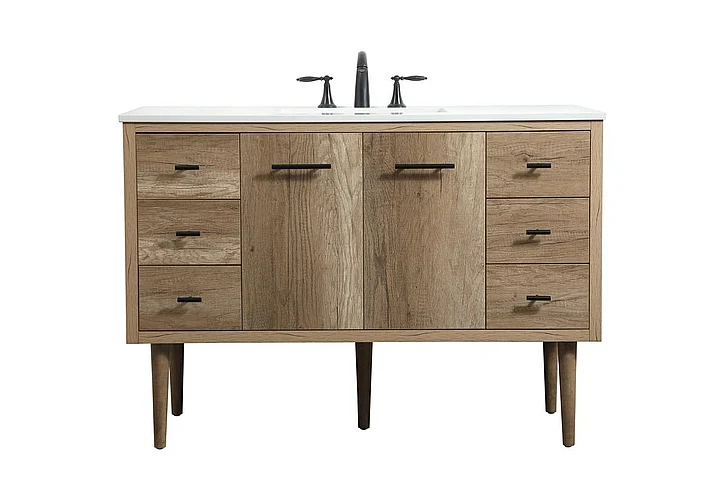 Elegant 48 In. Single Bathroom Vanity in Natural Oak VF48048NT CLOSEOUT