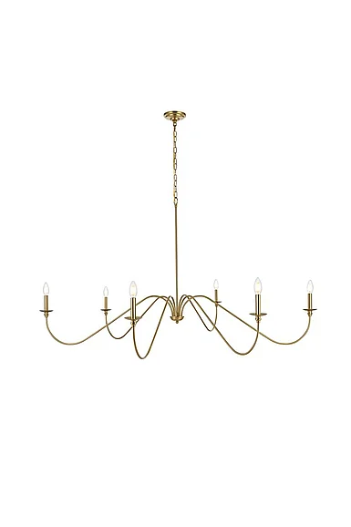 Elegant Rohan 60 In. Chandelier in Satin Gold LD5056D60SG
