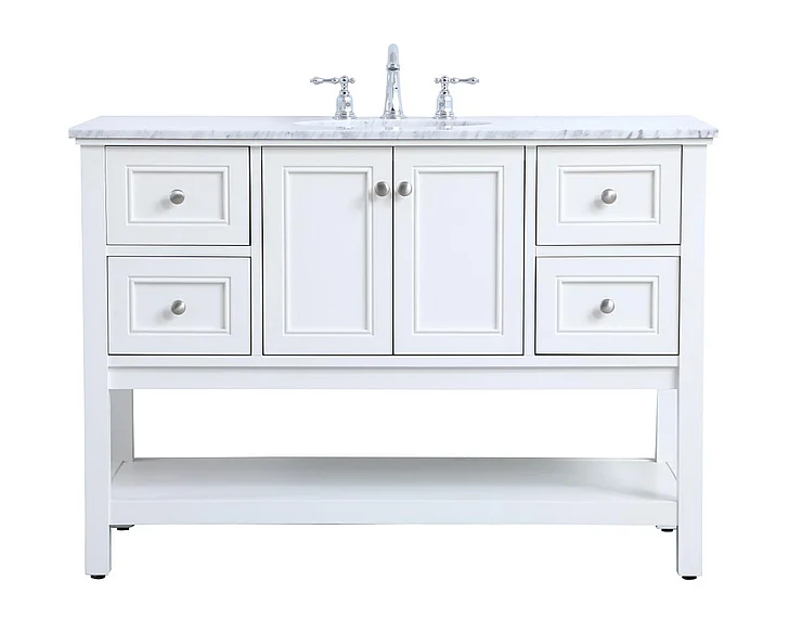 Elegant 48 In. Single Bathroom Vanity Set in White VF27048WH