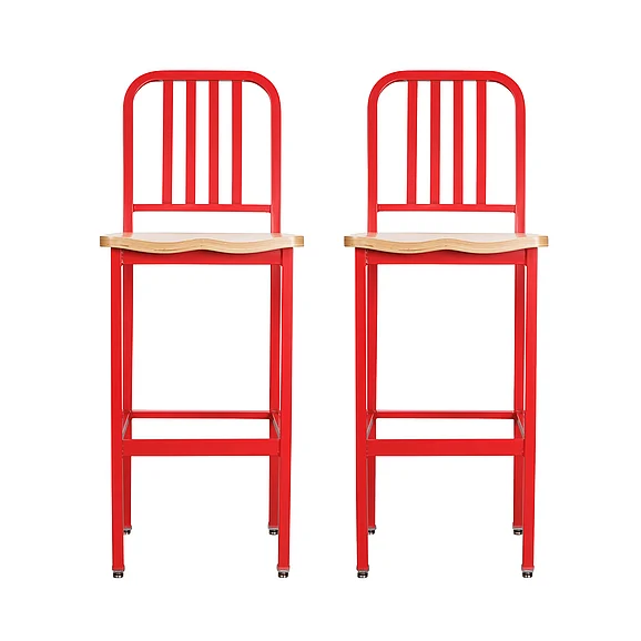 Linon Home Decor Soren Metal Barstool with Wood Seat (Set of 2) ACMB6002-02