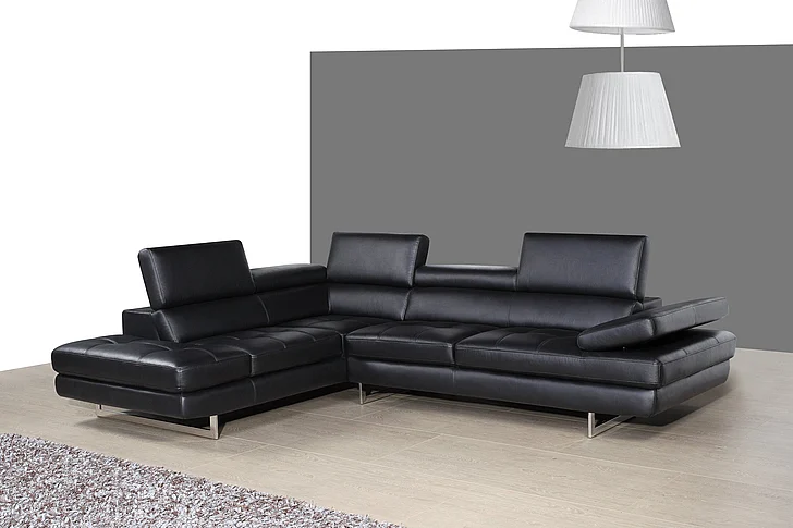 J&M Furniture A761 Italian Leather Sectional LAF in Slate Grey 178552-LHFC PROMO