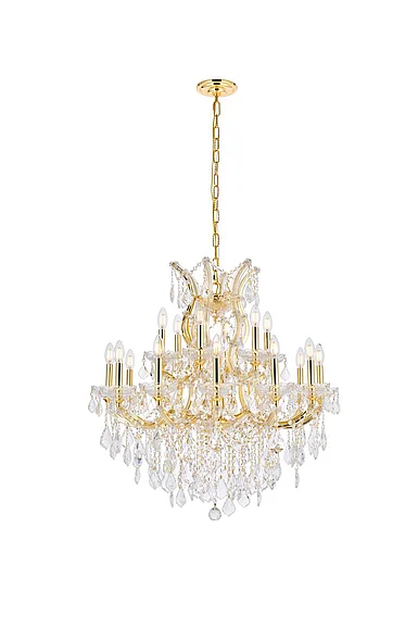 Elegant Maria Theresa 19 Light Gold Chandelier Clear Royal Cut Crystal 2800D30G/RC