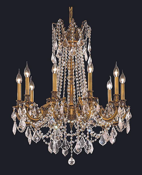 Elegant Rosalia 10 Light French Gold Chandelier Clear Royal Cut Crystal 9210D28FG/RC