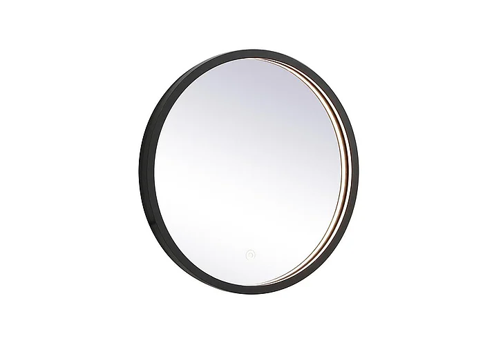 Elegant Pier 18 In. Led Mirror with Adjustable Color Temperature 3000K/4200K/6400K in Black MRE6018BK