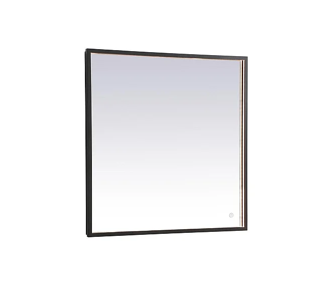 Elegant Pier 30X30 In. Led Mirror with Adjustable Color Temperature 3000K/4200K/6400K in Black MRE63030BK