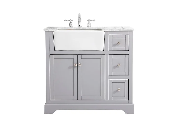 Elegant 36 In. Single Bathroom Vanity in Grey VF60236GR