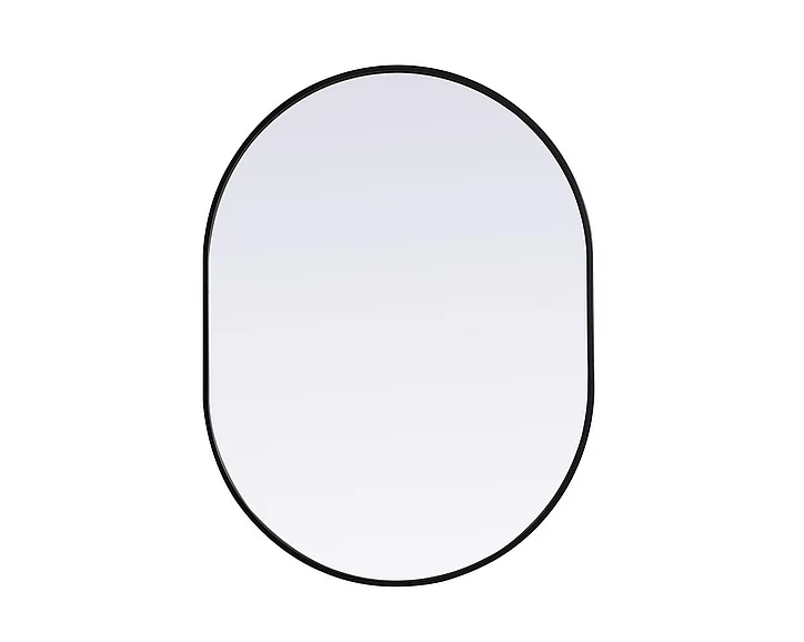 Elegant Metal Frame Oval Mirror 30X40 In. in Black MR2A3040BLK