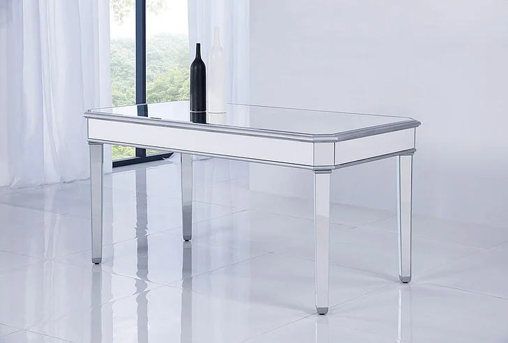 Elegant Rectangle Dining Table 60 In. x 32 In. x 30 In. in Silver Paint MF6-1009S CLOSEOUT