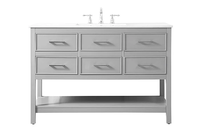 Elegant 48 In. Single Bathroom Vanity in Gray VF19048GR