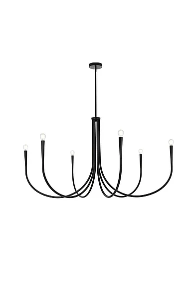 Elegant Layne 55 In. Chandelier in Black LD722D55BK