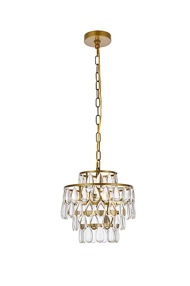 Elegant Mila 12 In. Pendant in Brass 1102D12BR