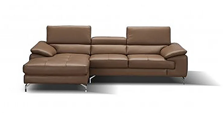 J&M A973B Italian Leather Left Facing Chaise Mini Sectional in Caramel 17906122-LHFC PROMO