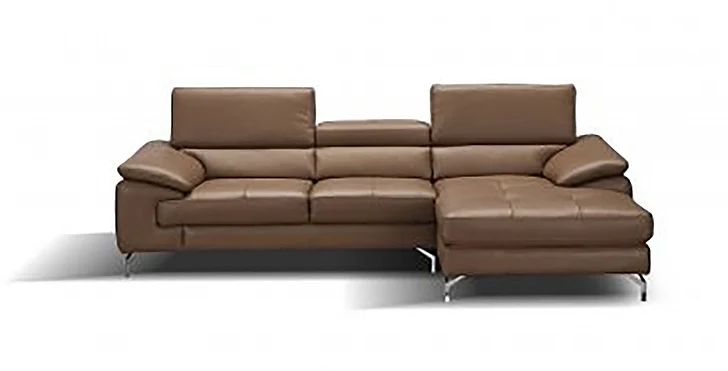 J&M A973B Italian Leather Right Facing Chaise Mini Sectional in Caramel 17906122-RHFC PROMO