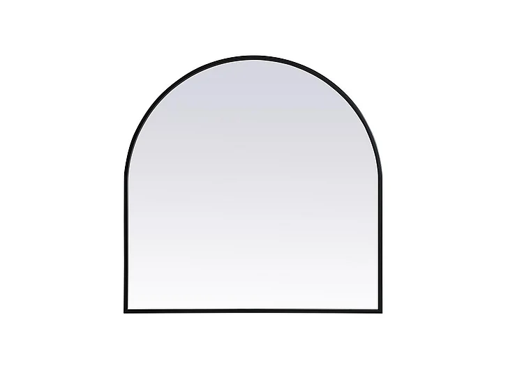 Elegant Metal Frame Arch Mirror 30X30 In. in Black MR1A3030BLK