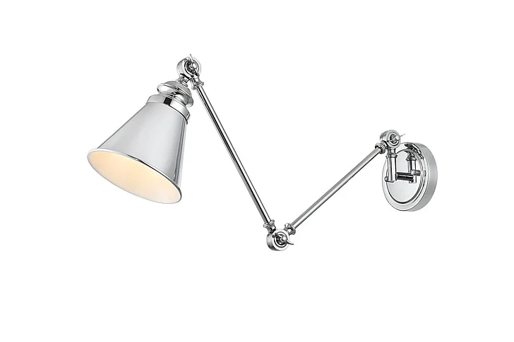 Elegant Ledger 1 Light Chrome Swing Arm Wall Sconce LD7323W6CH